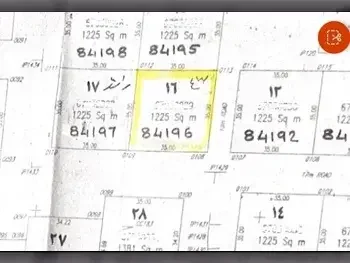 اراضي للبيع في الدوحة  - المرخية  -المساحة 1,225 متر مربع