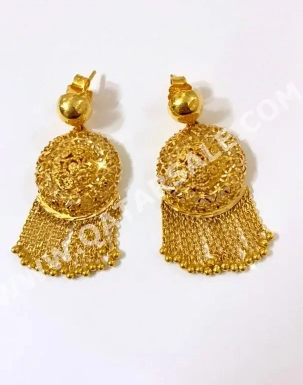 Gold Earring  Turkey  Woman  By Weight  17.69 Gram  Yellow Gold  21k