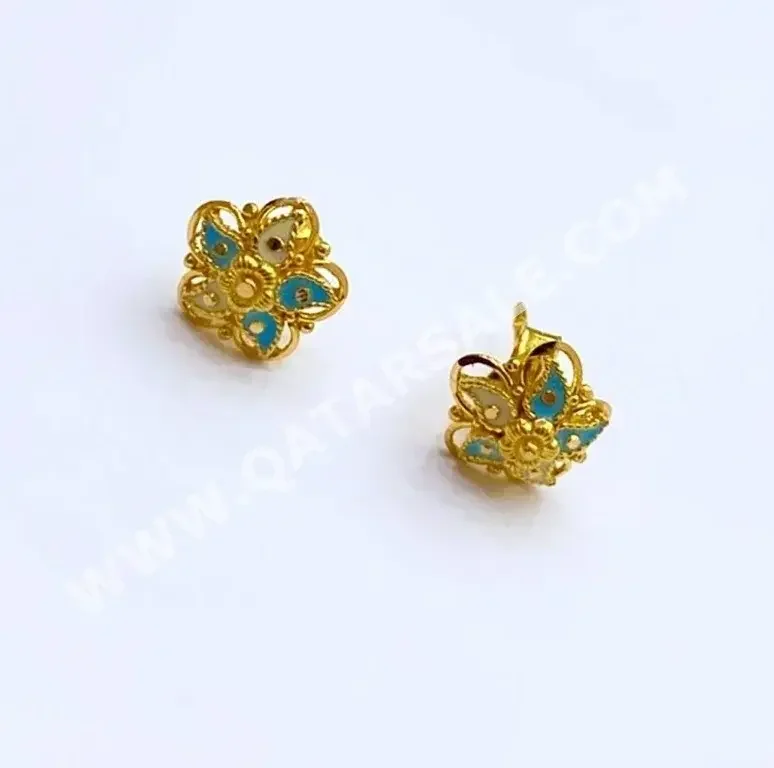 Gold Earring  Turkey  Woman  By Item ( Designers )  Yellow Gold  21k