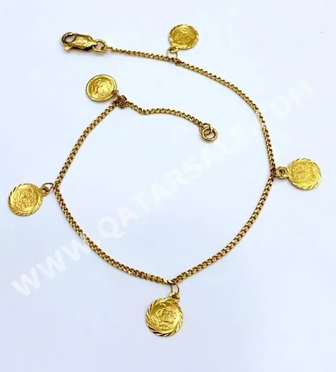 Gold Bracelet  Turkey  Woman  By Weight  3.49 Gram  Yellow Gold  21k