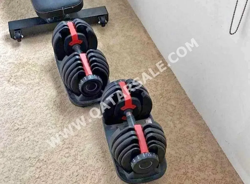 Weights - Adjustable Dumbbells  - Round  - Black