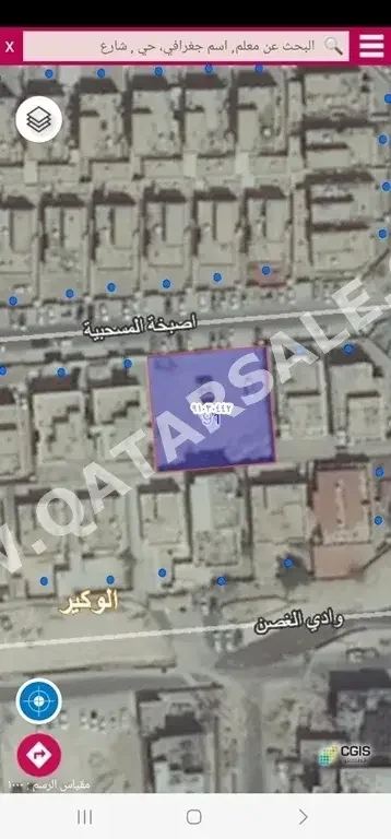 Lands For Sale in Al Wakrah  - Al Wukair  -Area Size 1,082 Square Meter