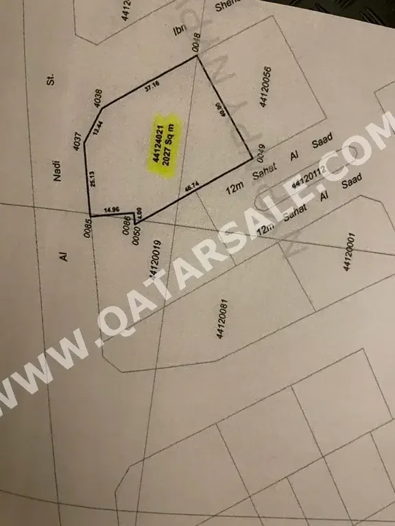 Lands For Sale in Doha  - Al Hilal  -Area Size 2,027 Square Meter